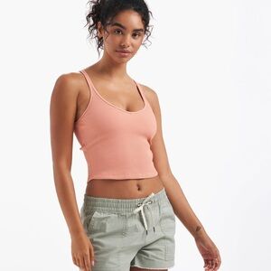 Vuori Rib Crop Tank Light Cinnamon NWT Size M